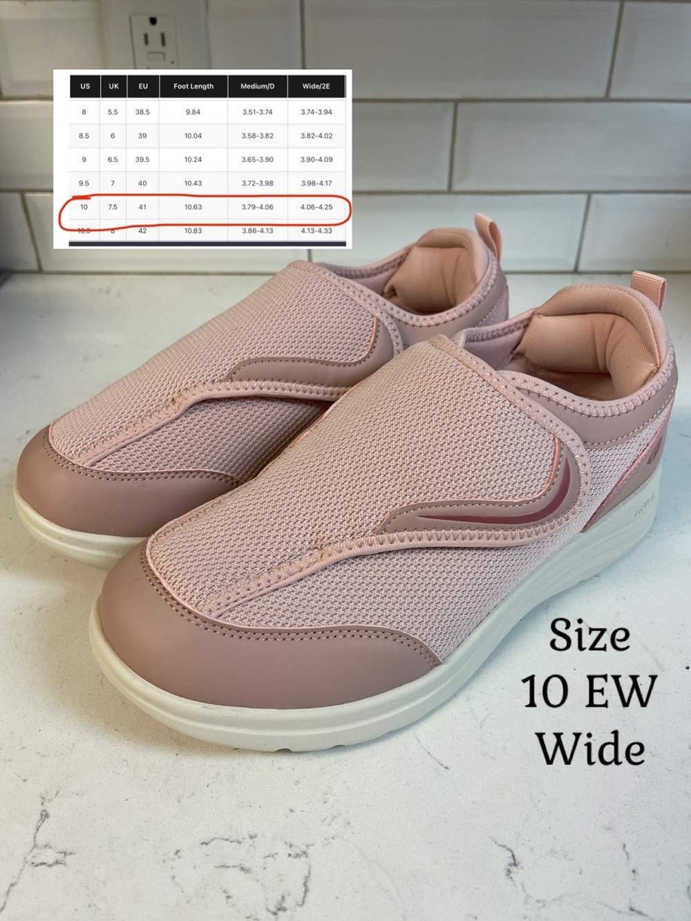 FitVille V9 Womens Orthotic Shoes Extra Wide Fit Non Slip Adjustable Closure 10